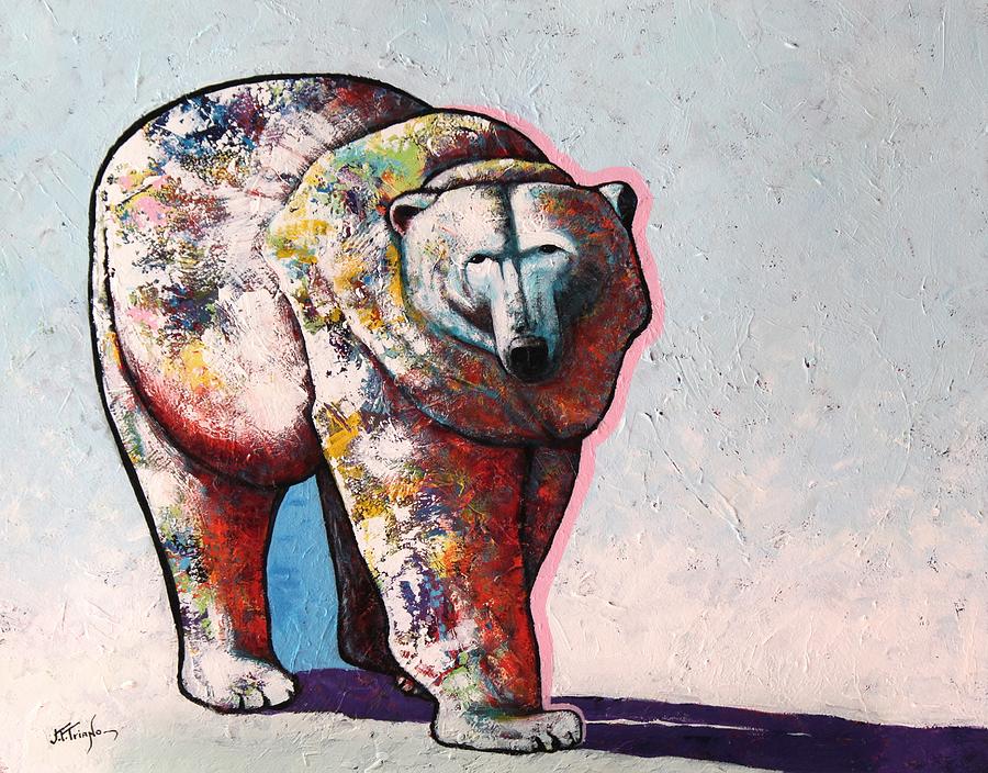 Wildlife Painting - Rainbow Warrior-Ice Bear by Joe  Triano