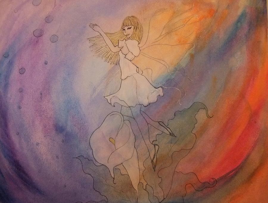 Rainbow Water Fairy Painting by Lynne McQueen