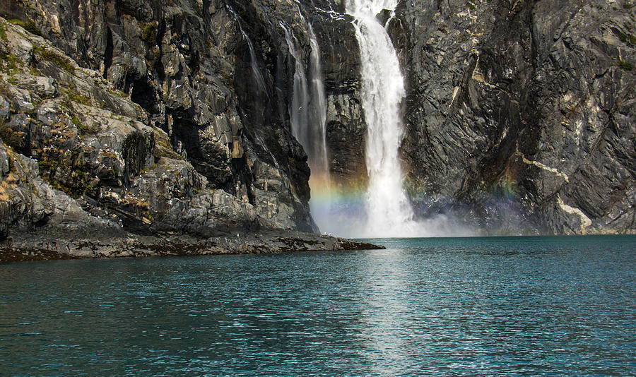Waterfall Photograph - Rainbow Waterfall Black Stone Bay by Debra  Miller