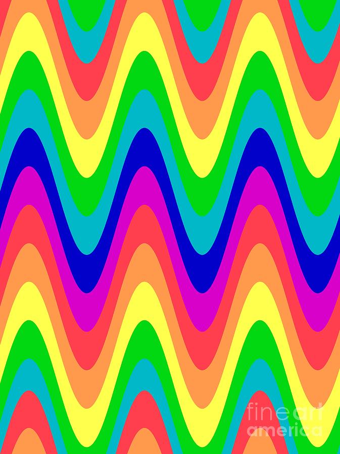 Rainbow Waves Digital Art by Sharon Woerner