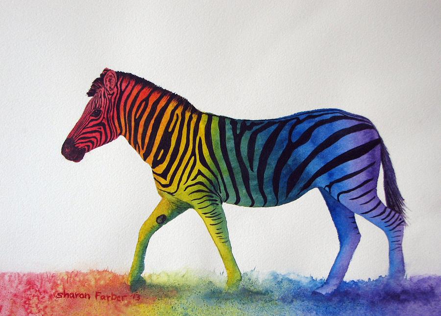 Rainbow Zebra III by Sharon Farber