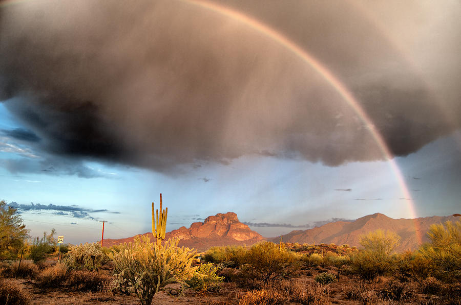 Rainbows over Red Mountain Photograph by Tam Ryan