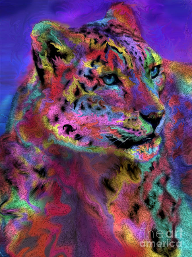 snow leopard digital art