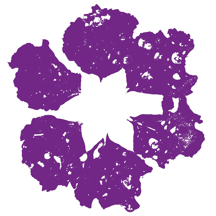 Raindrop Flower - Purple Digital Art by Saya Studios