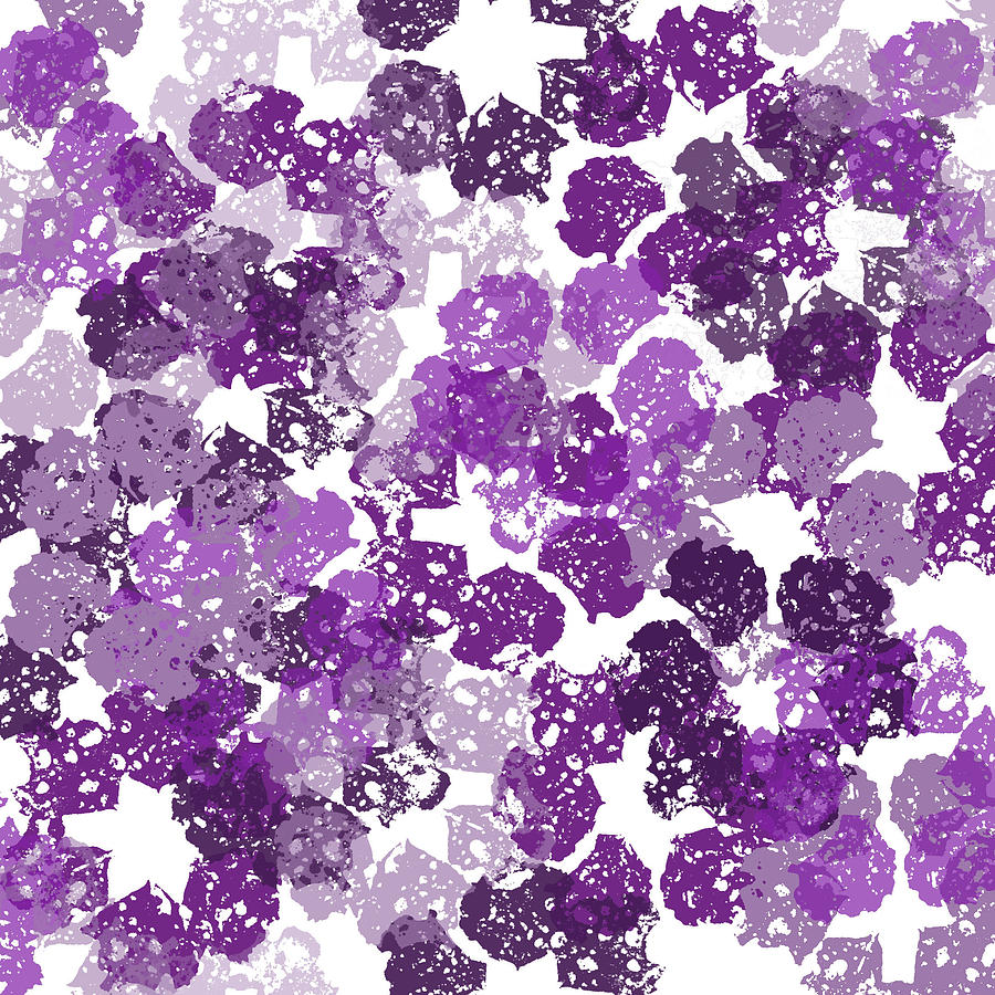 Raindrop Flower Collage - Purple Digital Art by Saya Studios