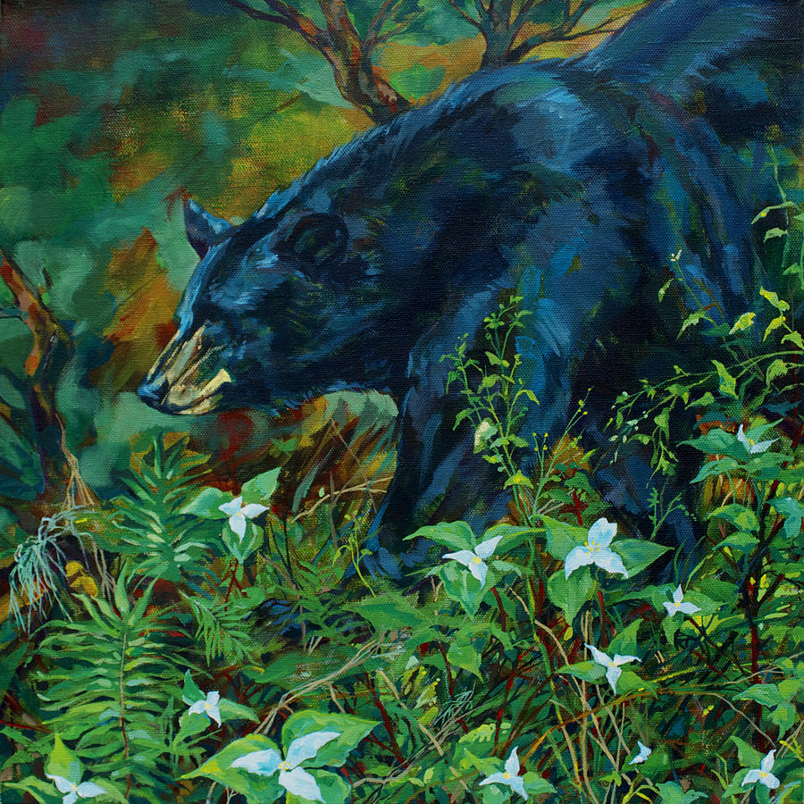 Rainforest Bear Painting by Derrick Higgins