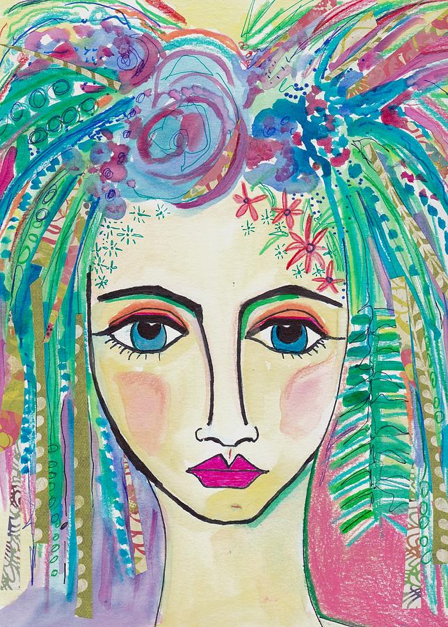 Rainforest Girl Painting by Rosalina Bojadschijew | Fine Art America