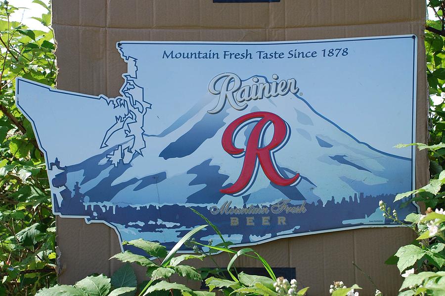Beer Photograph - Rainier Beer Sign by Mary Griffin