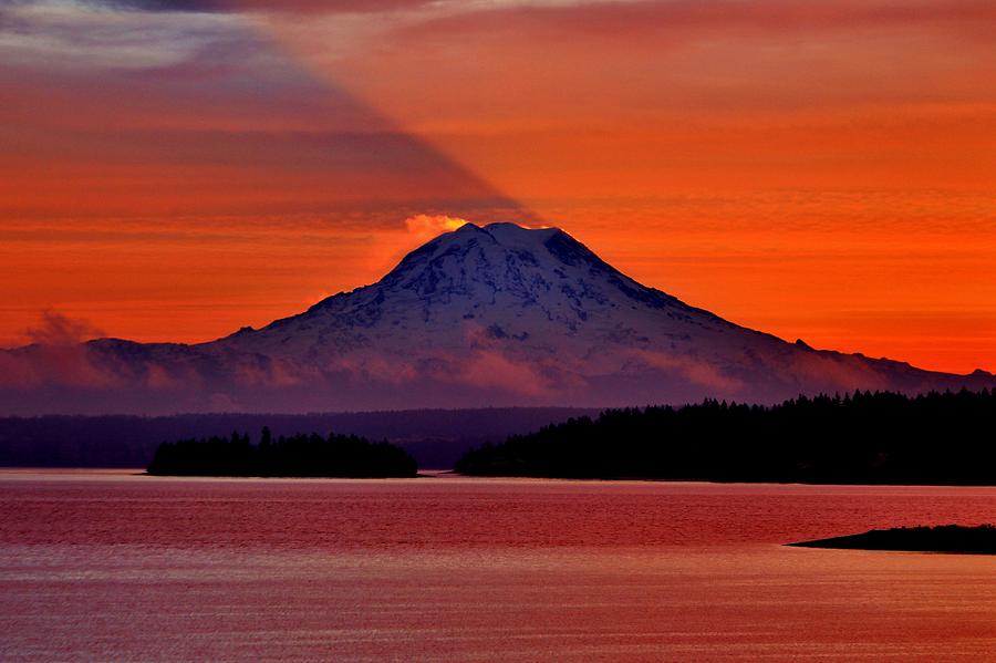 Rainier Shadow Photograph by Benjamin Yeager