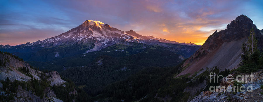 Mount Rainier Soaring Skies Photograph by Mike Reid