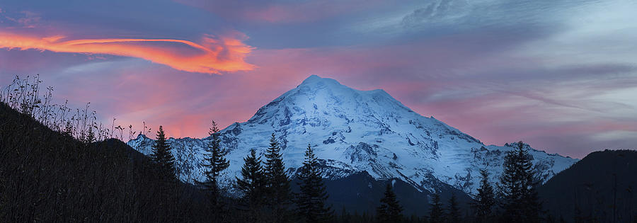 National Parks Photograph - Rainier Sunrise by Mike Reid