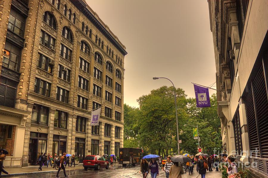 Raining at NYU Photograph by David Bearden