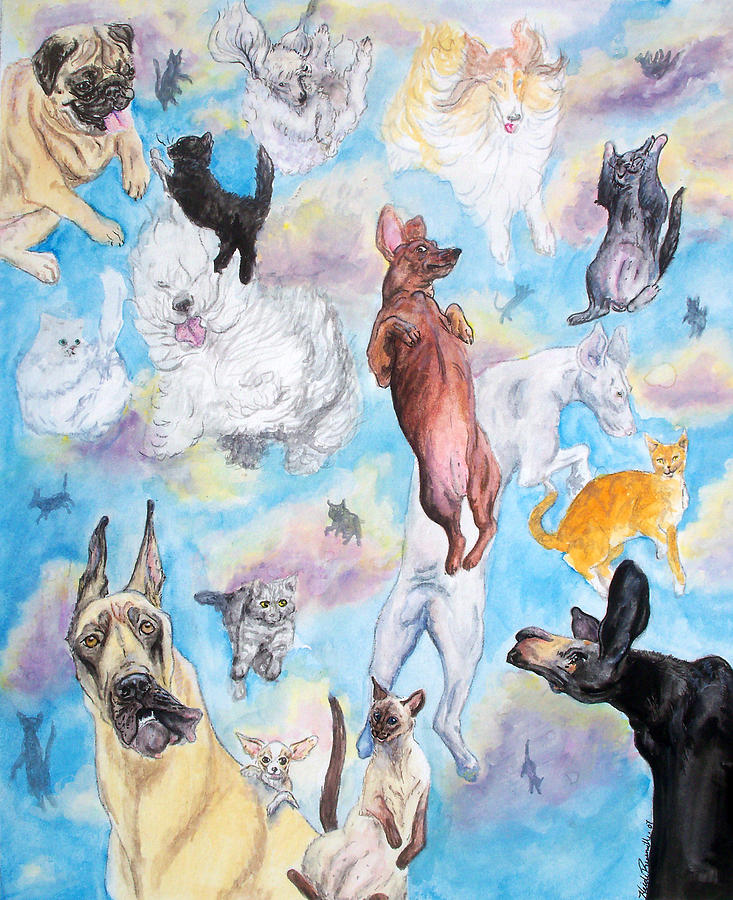 Raining cats and dogs Painting by Heidi Rissmiller
