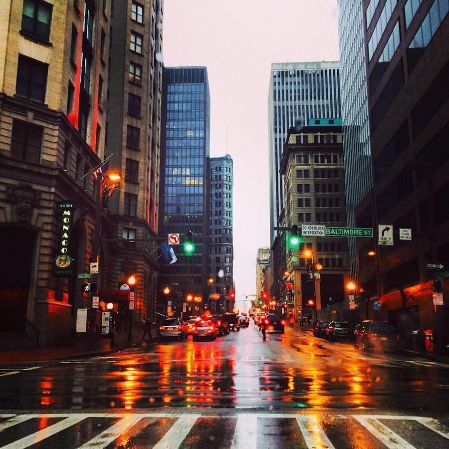Baltimore Photograph - Raining in Baltimore by Toni Martsoukos