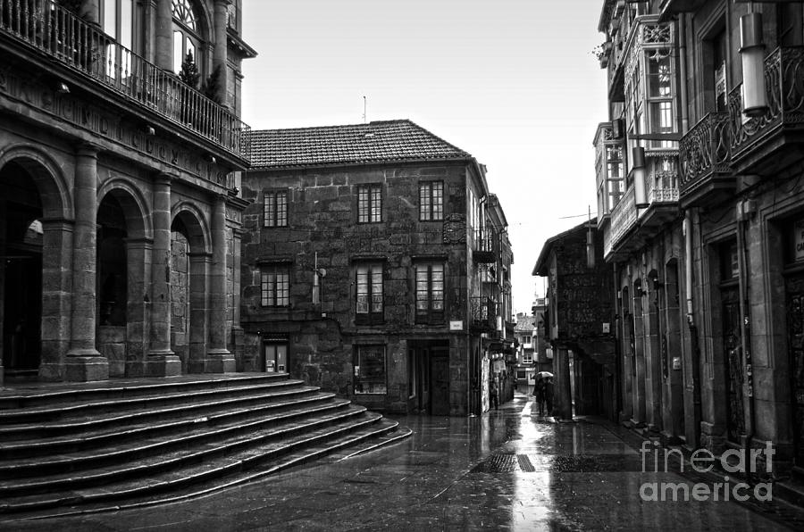 Raining in Pontevedra BW Photograph by RicardMN Photography