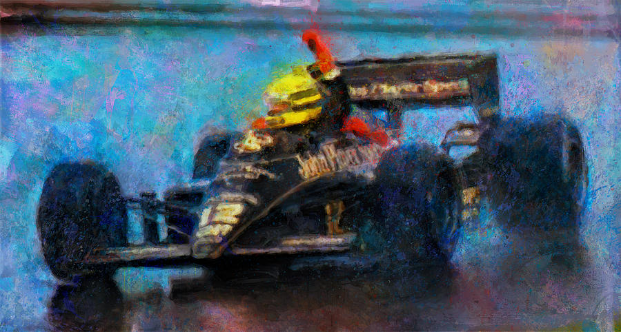 Ayrton Senna Digital Art - Rainman by Alan Greene