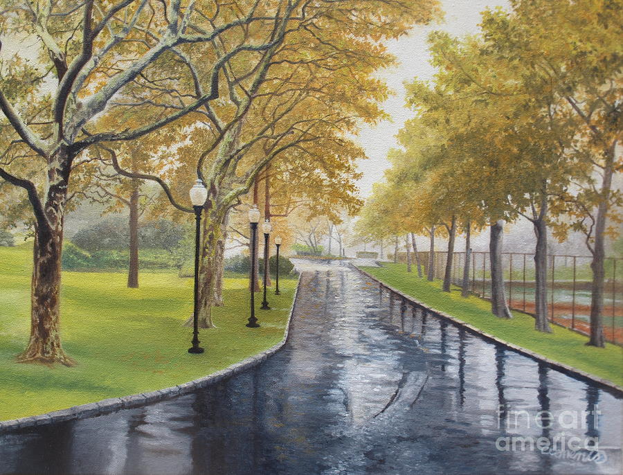 Tree Painting - Rainy afternoon at Montauk by Barbara Barber
