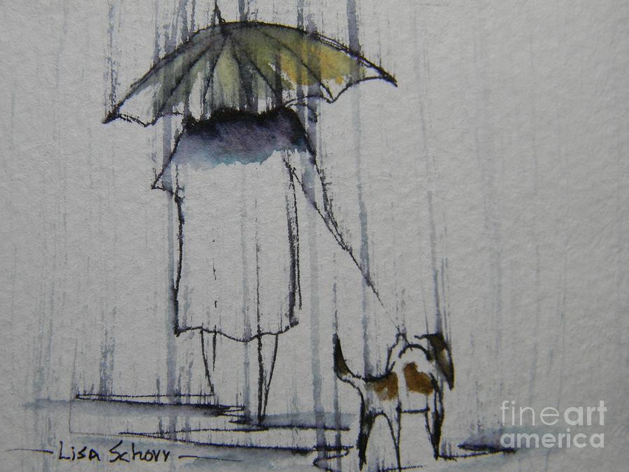 Umbrella Painting - Rainy day 200 by Lisa Schorr