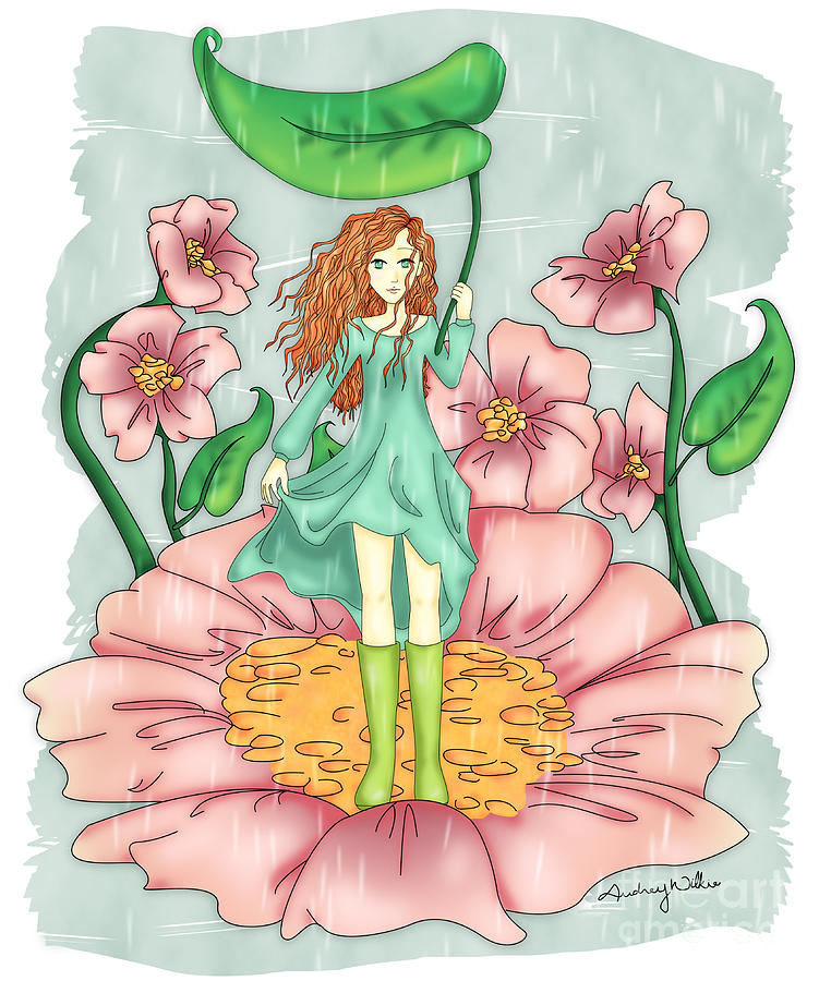 Flower Digital Art - Rainy Day by Audrey Wilkie