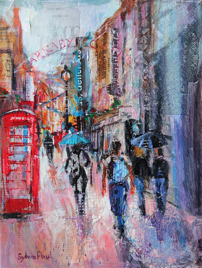 London Painting - Rainy Day  Carnaby Street by Sylvia Paul