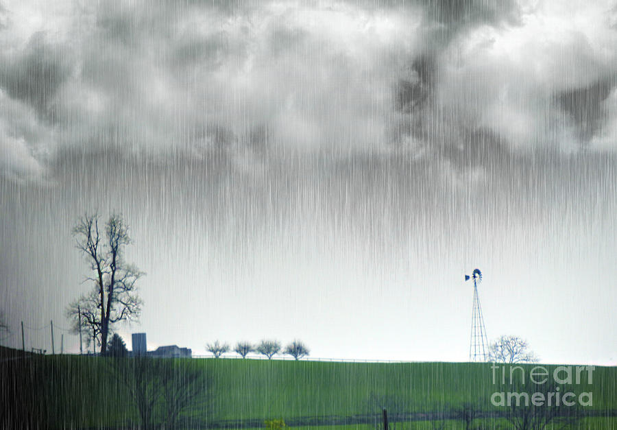 Rainy Day Farm Ver-1 Photograph by Larry Mulvehill
