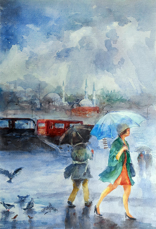 Rainy Day Painting by Faruk Koksal