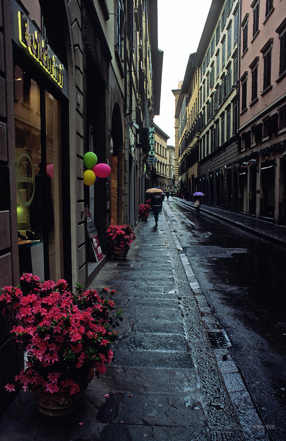 Rainy Day in Florence Photograph by Kathy Yates