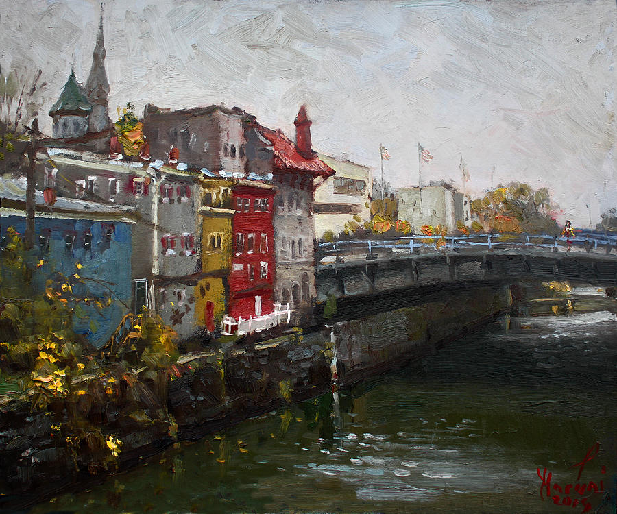 Fall Painting - Rainy Day in Lockport by Ylli Haruni