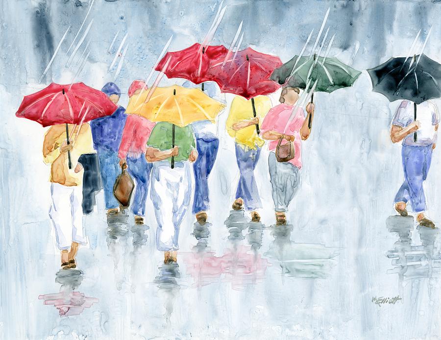 Rainy Day in Rome Painting by Marsha Elliott