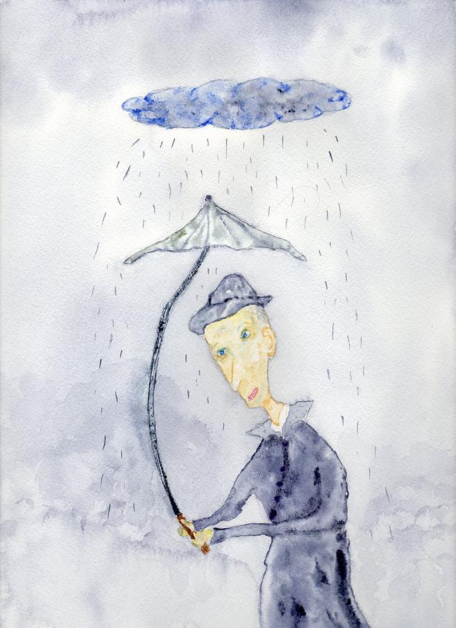 Rainy Day Man Painting by Jim Taylor