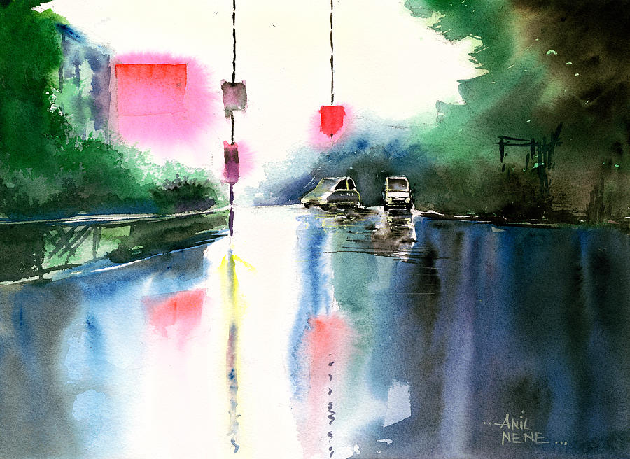 Rainy Day New Painting by Anil Nene