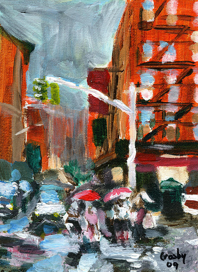 Rainy Day New York Painting by Donna Crosby