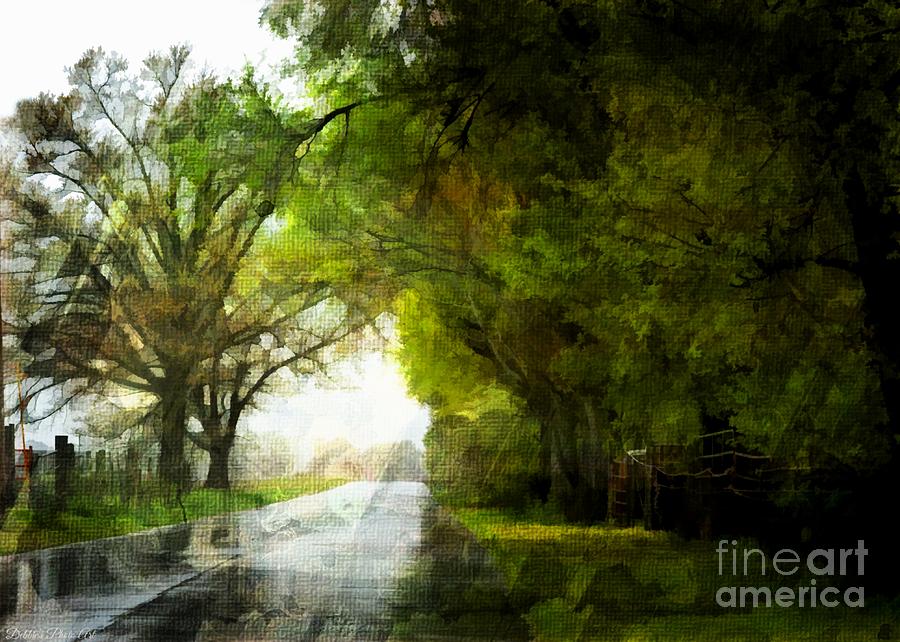 Rainy Day Road - Digital Paint 2 Photograph by Debbie Portwood