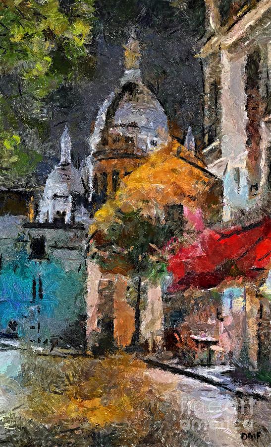 City Scene Painting - Rainy Evening In Montmartre by Dragica  Micki Fortuna