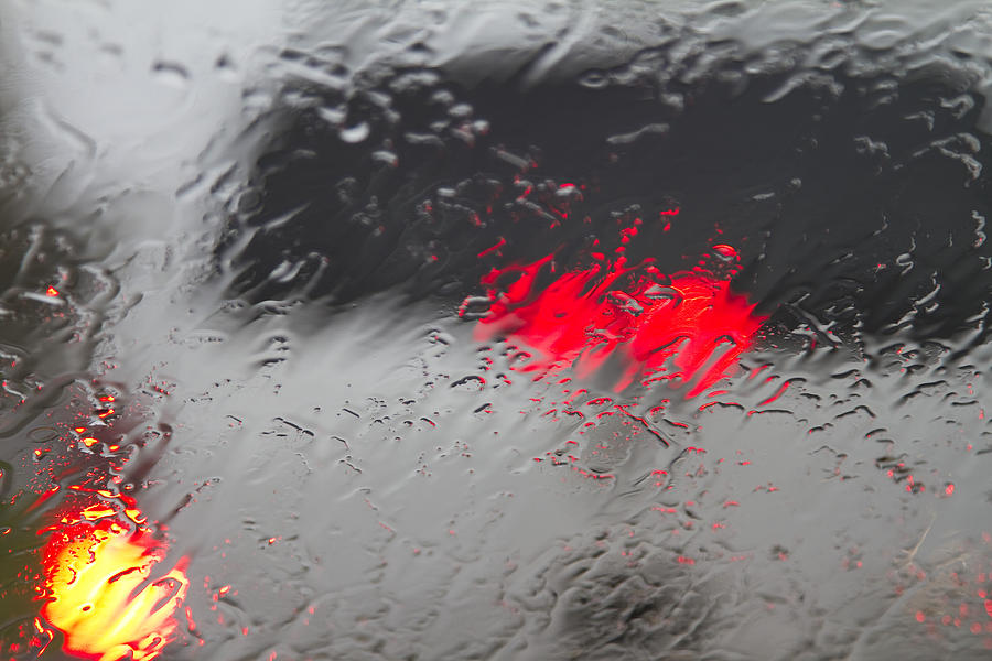 Spring Photograph - Rainy Lights by Rebecca Cozart