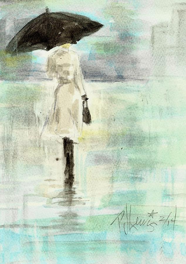 Umbrella Painting - Rainy Monday by PJ Lewis
