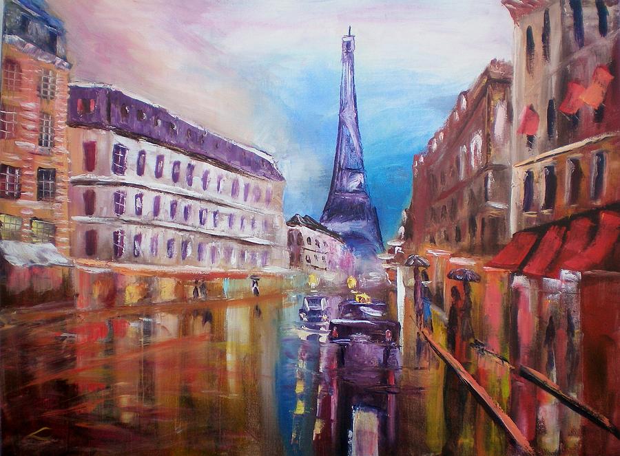 Rainy Paris Painting