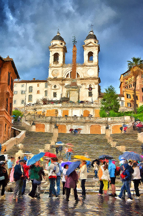 Rainy Spanish Steps Photograph by SM Shahrokni