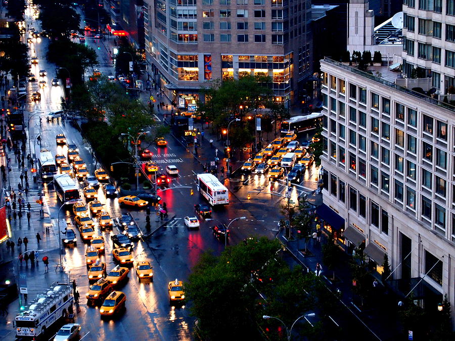 Rainy Steets Of NYC Photograph by Caryn La Greca