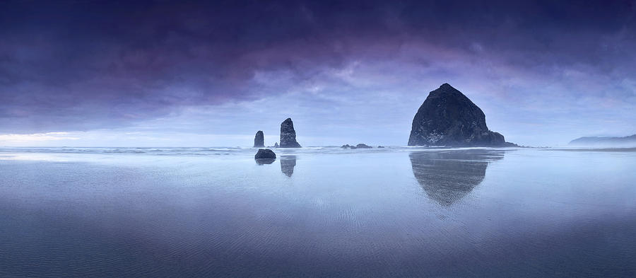 Cannon Beach Photograph - Rainy sunset over Cannon Beach by Sebastien Coursol Cannon Beach Photograph - Rainy sunset over Cannon Beach by Sebastien Coursol