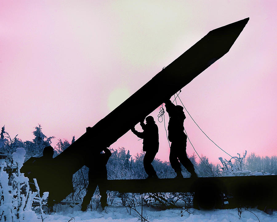 Raising A Dummy Missile During An Photograph by Science Source