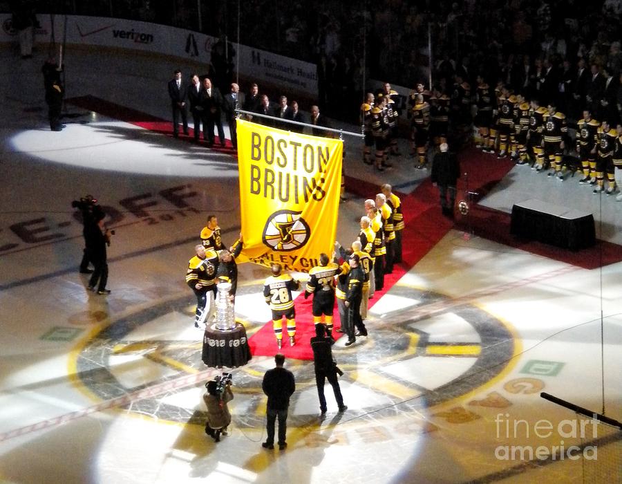 Boston Bruins Photograph - Raising the Banner by Lisa Kilby