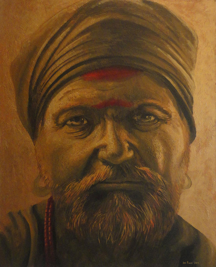 Portrait Painting - Rajastan by Joe Pagac