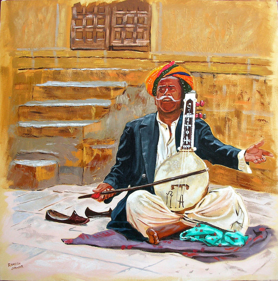 Rajasthani Folk Artiste Painting By Ramesh Jhawar   Rajasthani Folk Artiste Ramesh Jhawar 