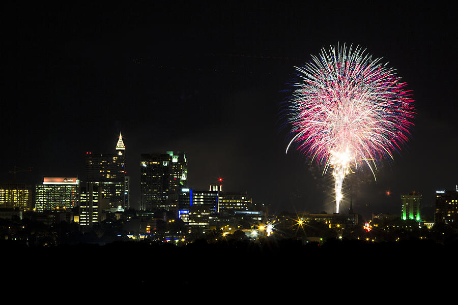 Independence Day Photograph - Raleigh Fireworks Finale by Frank Savarese