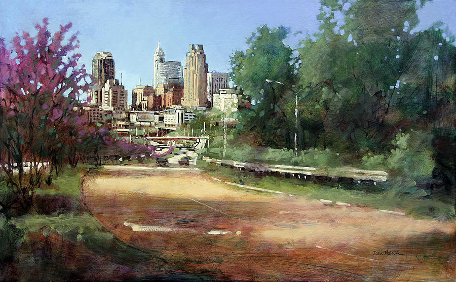 Raleigh Summer Skyline Painting by Dan Nelson