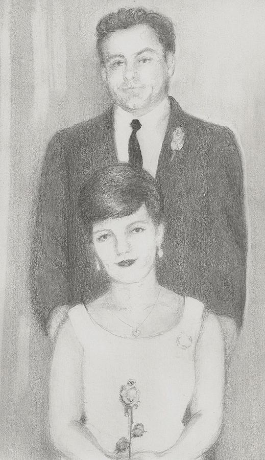 Pencil Portrait Drawing - Ralph and Rosemary by Jami Cirotti