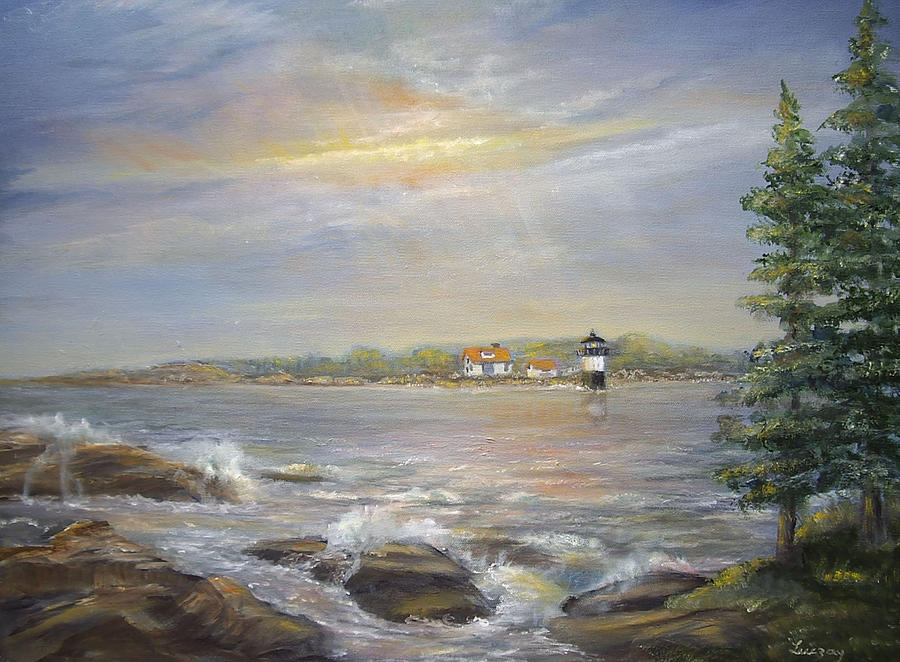 Ram Island Lighthouse Main Painting by Katalin Luczay