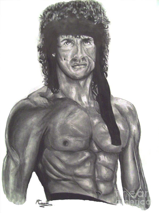 Rambo IIi Drawing by Michael Grubb