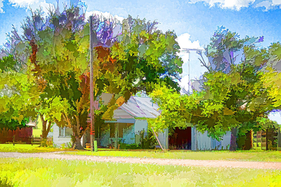 Architecture Photograph - Ranch House Painting by Linda Phelps